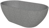 ALFI brand 59" Concrete Free Standing Oval Bathtub, Gray Matte, ABCO59TUB