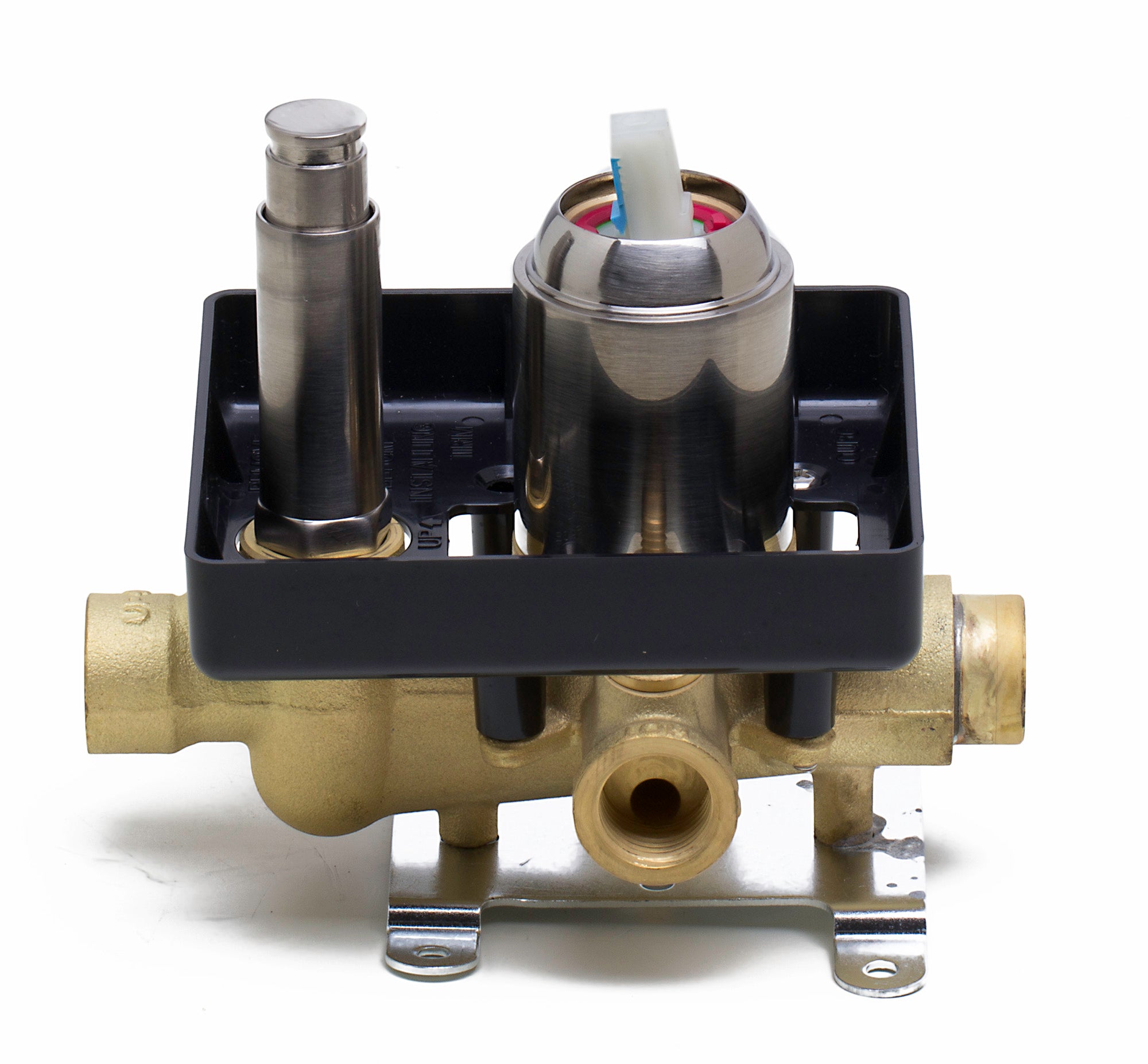 ALFI brand AB3101-BN Brushed Nickel Shower Valve Mixer with Rounded Lever Handle and Diverter, Brass
