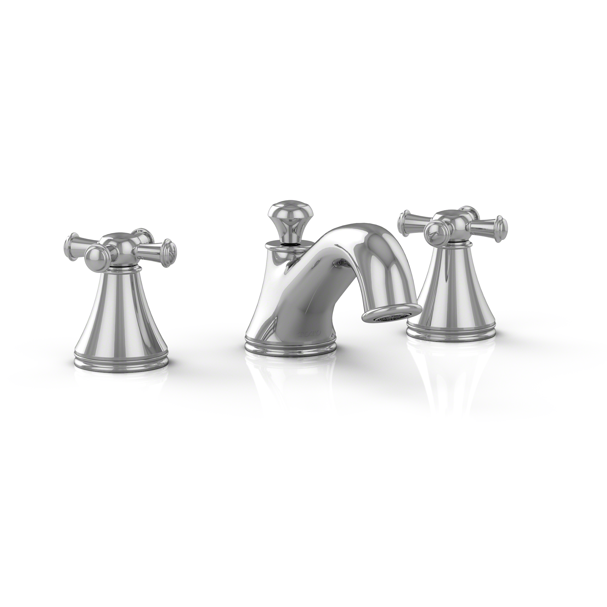 TOTO Vivian Two Cross Handle Widespread 1.5 GPM Bathroom Sink Faucet, Polished Chrome, Brass, TL220DD#CP
