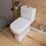 EAGO Porcelain, White, TB353 Dual Flush One Piece Eco-Friendly High-Efficiency Low Flush Ceramic Toilet