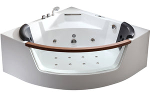 Alternate Image for Eago 59" Acrylic Corner Neo-angle Round Bathtub, White, AM197ETL