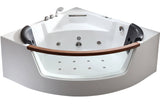 Eago 59" Acrylic Corner Neo-angle Round Bathtub, White, AM197ETL