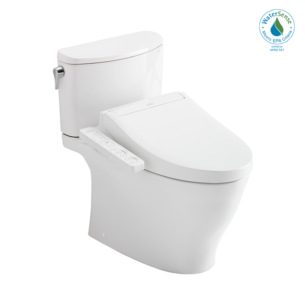 TOTO WASHLET+ Nexus 1G Two-Piece Elongated 1.0 GPF Toilet with C2 Bidet Seat, Cotton White, Vitreous China|Plastic, MW4423074CUFG#01