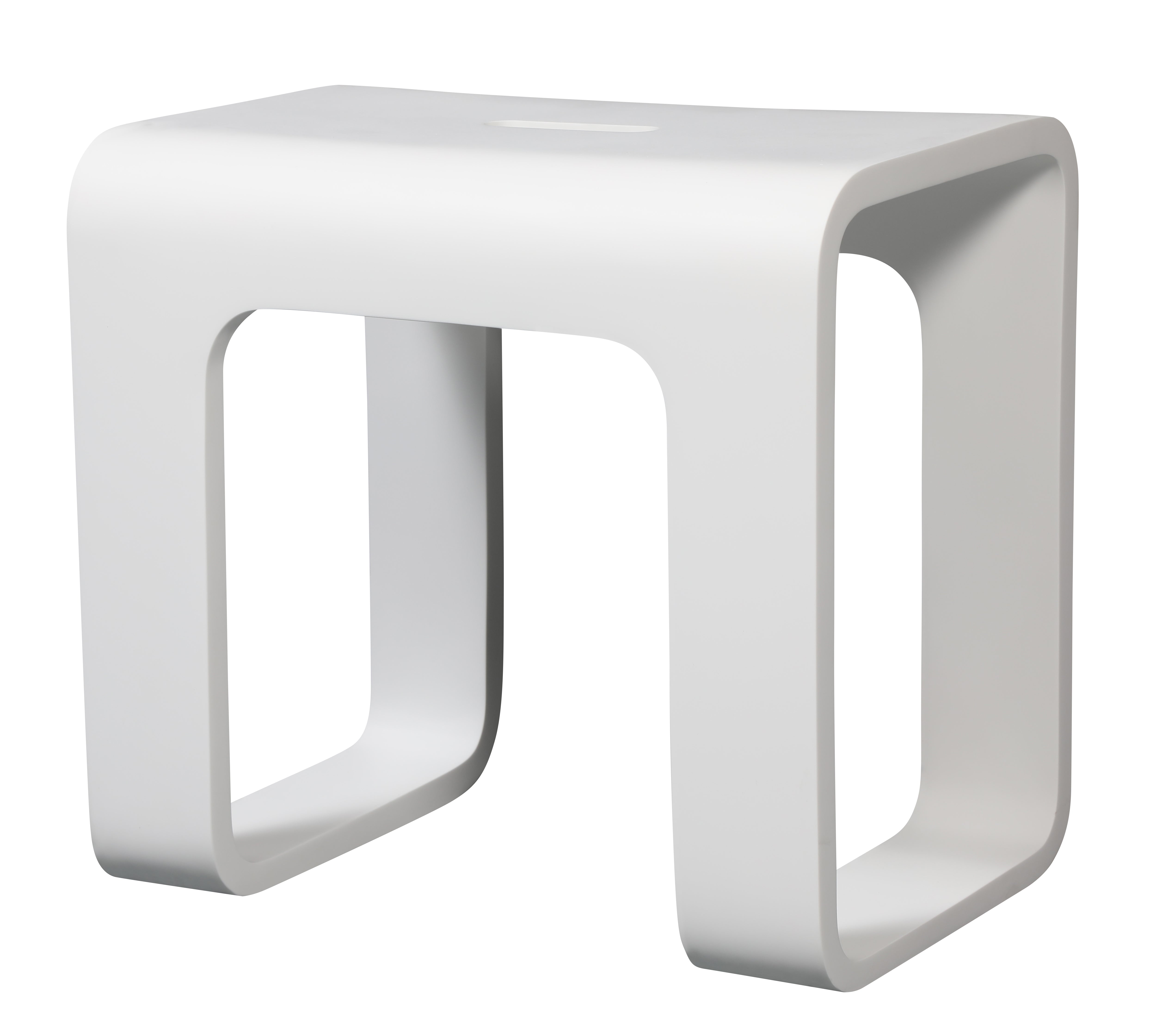 ALFI brand ABST99 White Matte Solid Surface Resin Bathroom / Shower Stool
