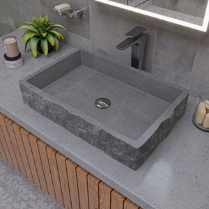 Alternate Image for ALFI brand 24" x 15.6" Rectangle Above Mount Concrete Bathroom Sink, Gray Matte, No Faucet Hole, ABCO24R