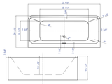 ALFI brand 67" Acrylic Free Standing Rectangle Soaking Bathtub, White, AB8859