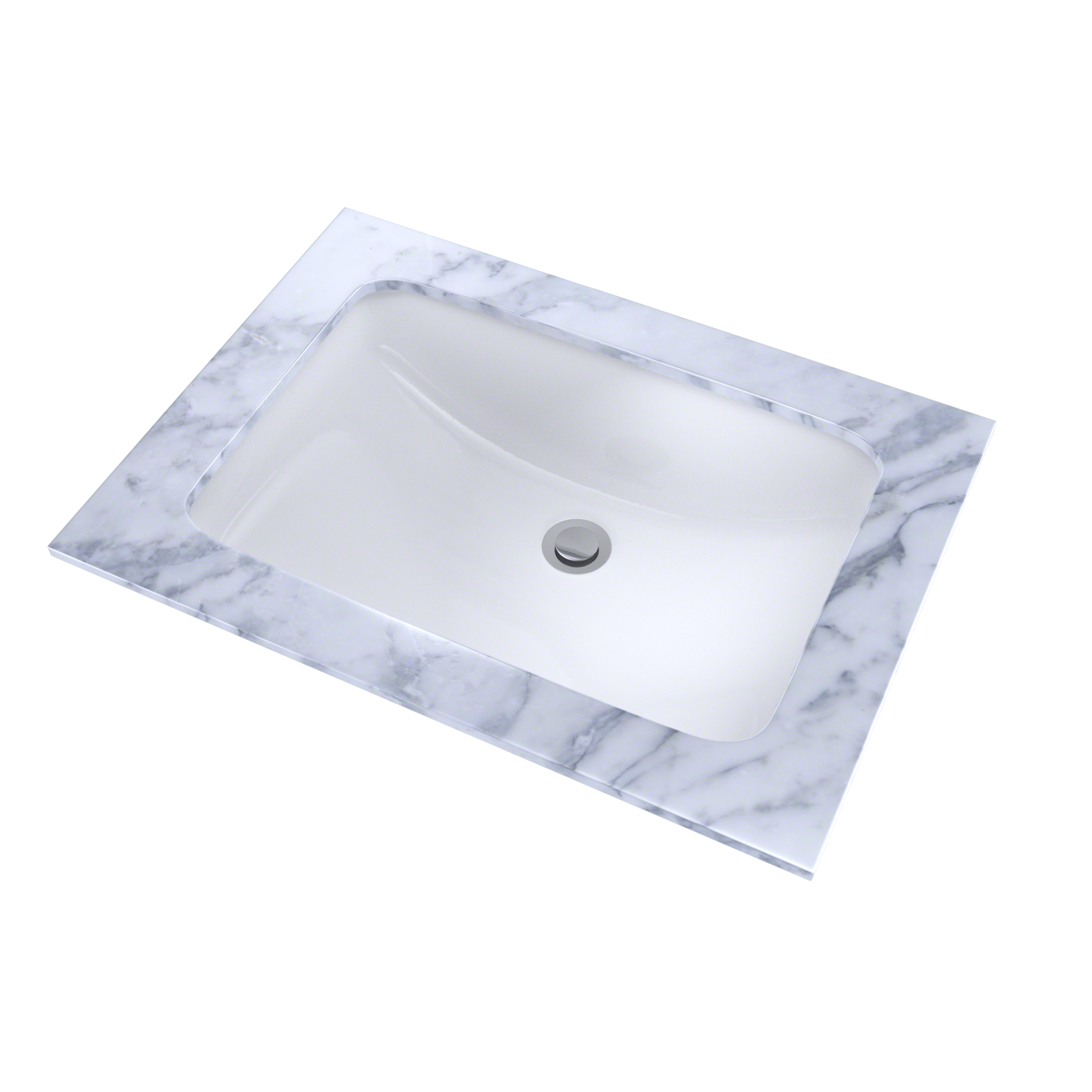 TOTO 19" x 12-3/8" Rectangular Undermount Bathroom Sink with CEFIONTECT, Cotton White, Vitreous China, LT542G#01