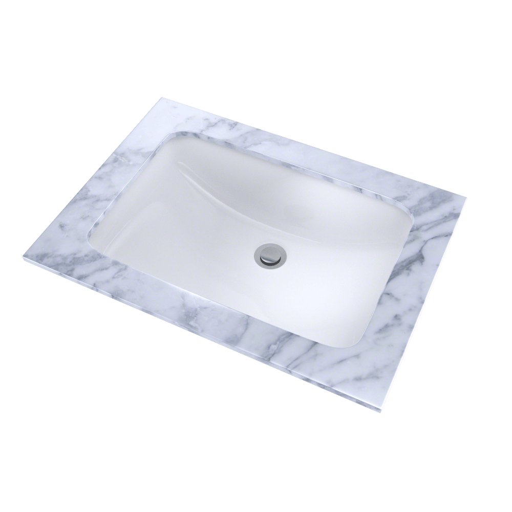 TOTO 19" x 12-3/8" Rectangular Undermount Bathroom Sink with CEFIONTECT, Cotton White, Vitreous China, LT542G#01