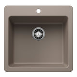 Blanco Liven 21" Dual Mount Silgranit Kitchen Sink, Truffle, 1 Faucet Hole, 443230