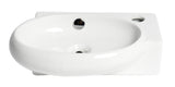 ALFI brand 16.75" x 10.38" Oval Wall Mount Porcelain Bathroom Sink, White, 1 Faucet Hole, ABC117