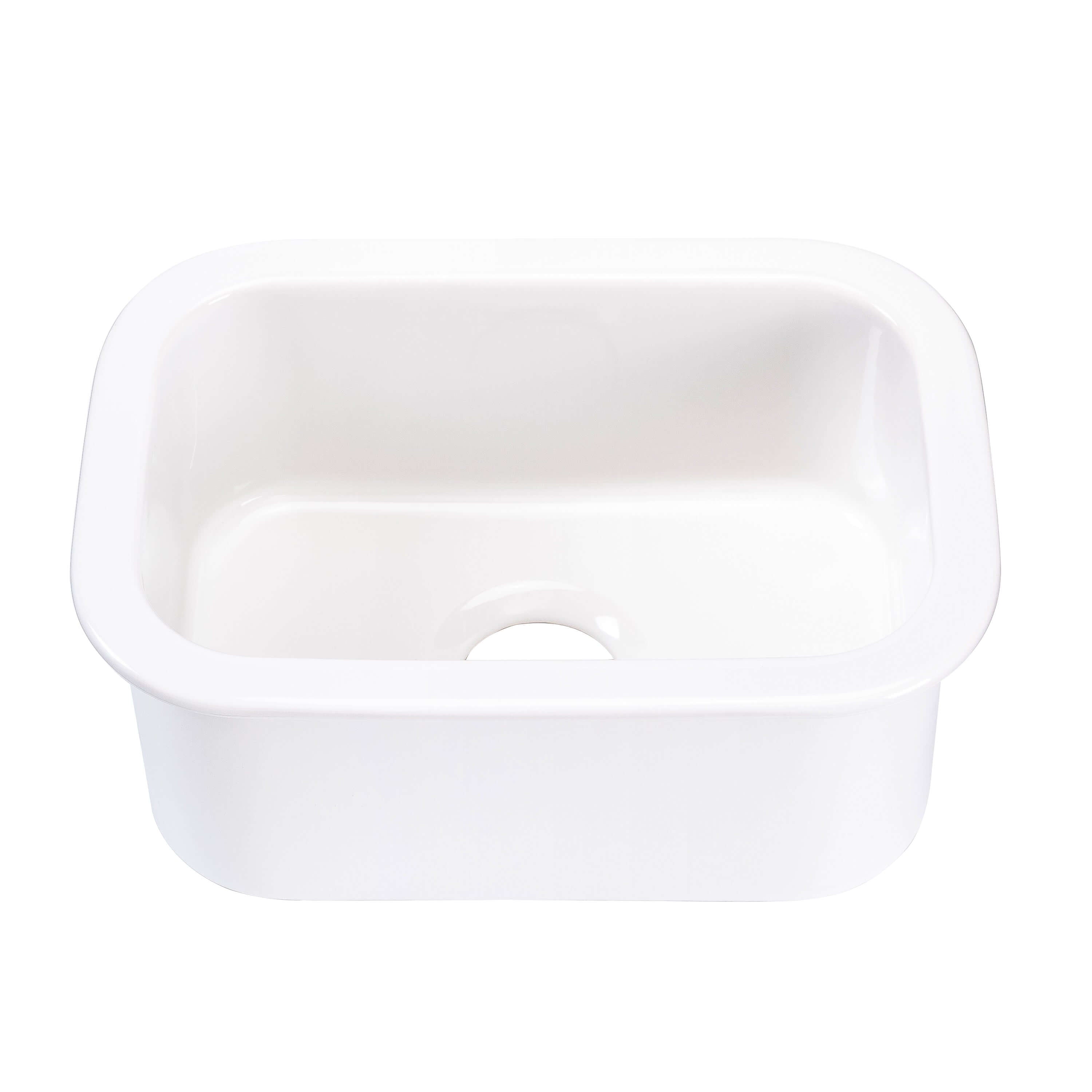 ALFI brand 19 rectangle fireclay bar/prep sink white product image
