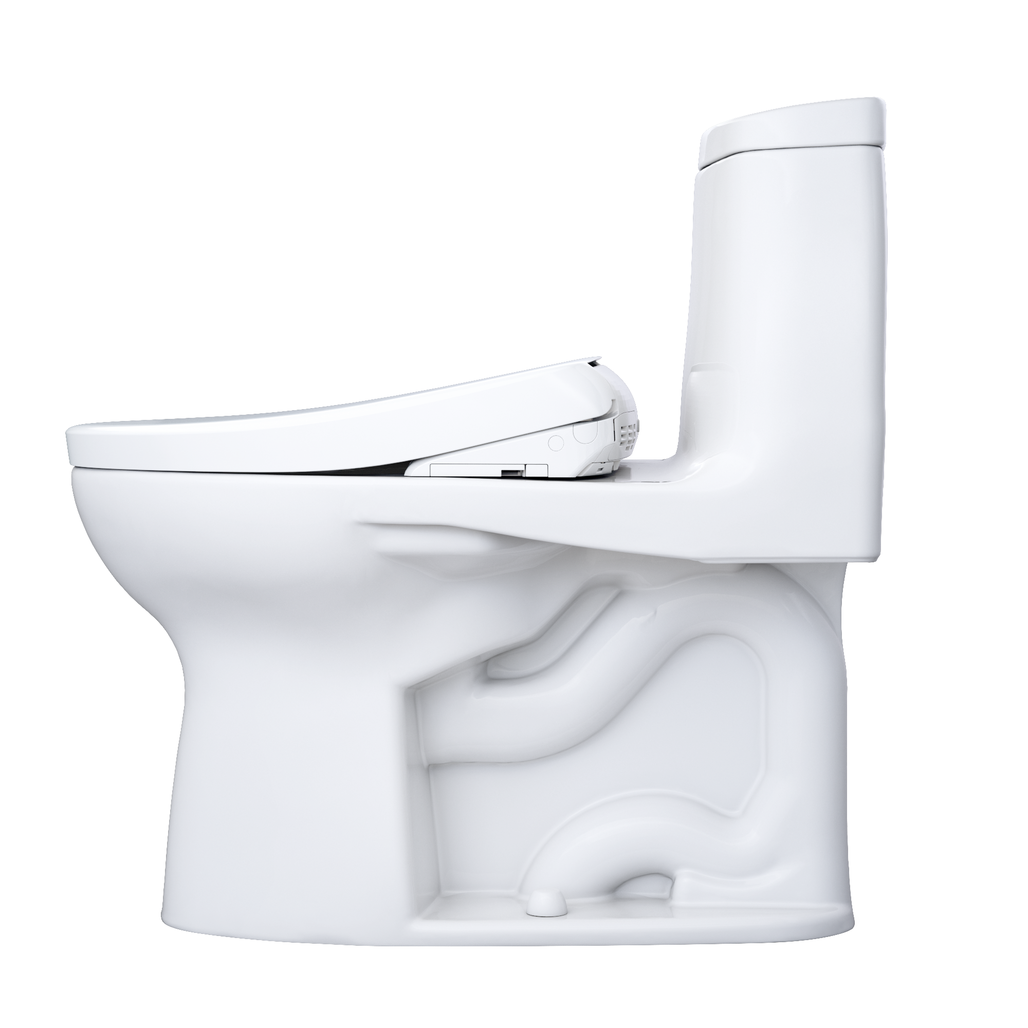 TOTO WASHLET+ UltraMax II 1G One-Piece Elongated 1.0 GPF Toilet with Auto Flush WASHLET+ S7A Contemporary Bidet Seat, Cotton White, Vitreous China|Plastic, MW6044736CUFGA#01