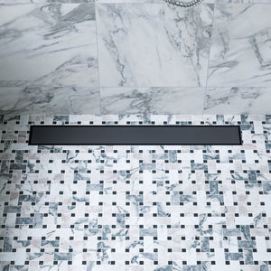 Alternate Image for ALFI brand ABLD24B-BM 24" Black Matte Stainless Steel Linear Shower Drain with Solid Cover