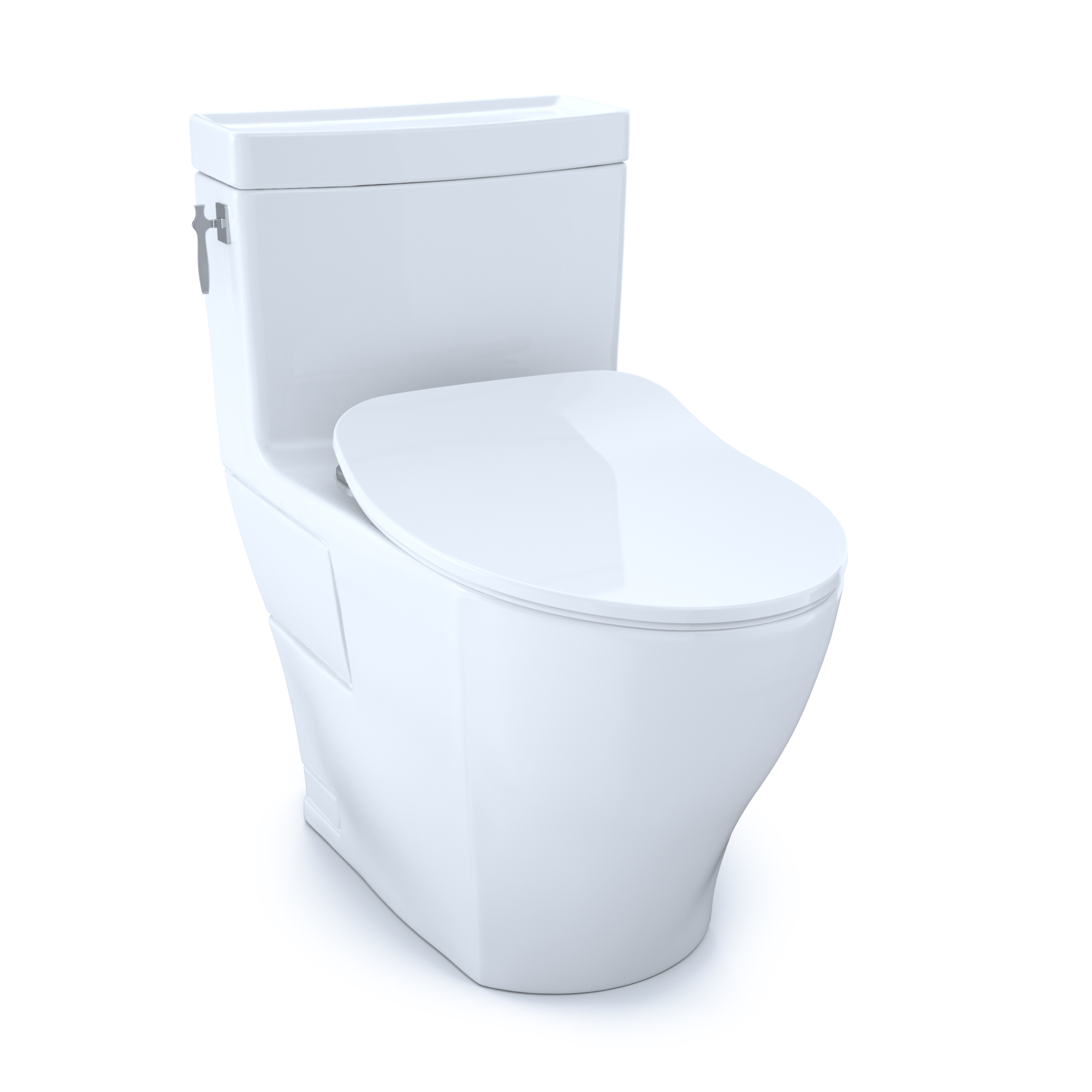 TOTO Aimes One-Piece Elongated 1.28 GPF Toilet with CEFIONTECT and SoftClose Seat, WASHLET+ Ready, Cotton White, Vitreous China, MS626234CEFG#01