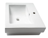 ALFI brand 23.63" x 20.13" Rectangle Drop In Porcelain Bathroom Sink, White, 1 Faucet Hole, ABC701