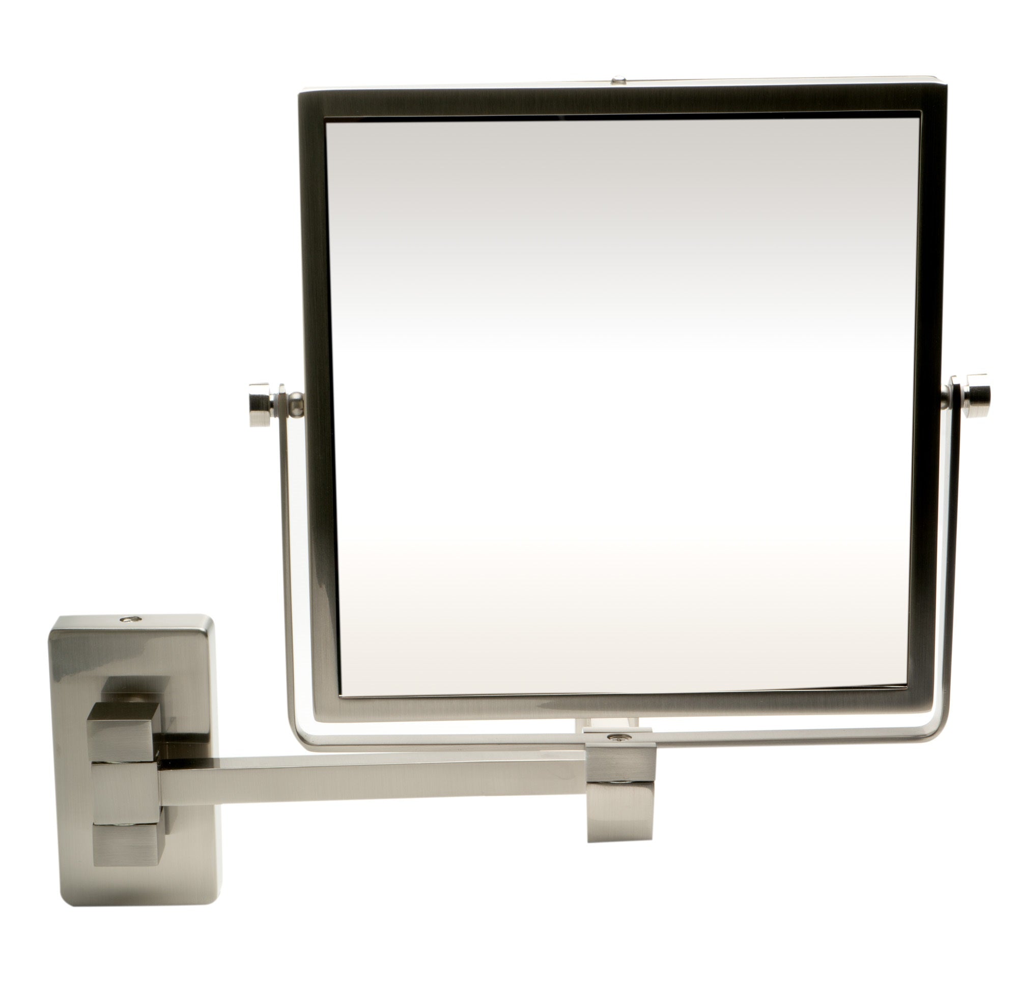 ALFI brand ABM8WS-BN 8"  Square Wall Mounted 5x Magnify Cosmetic Mirror