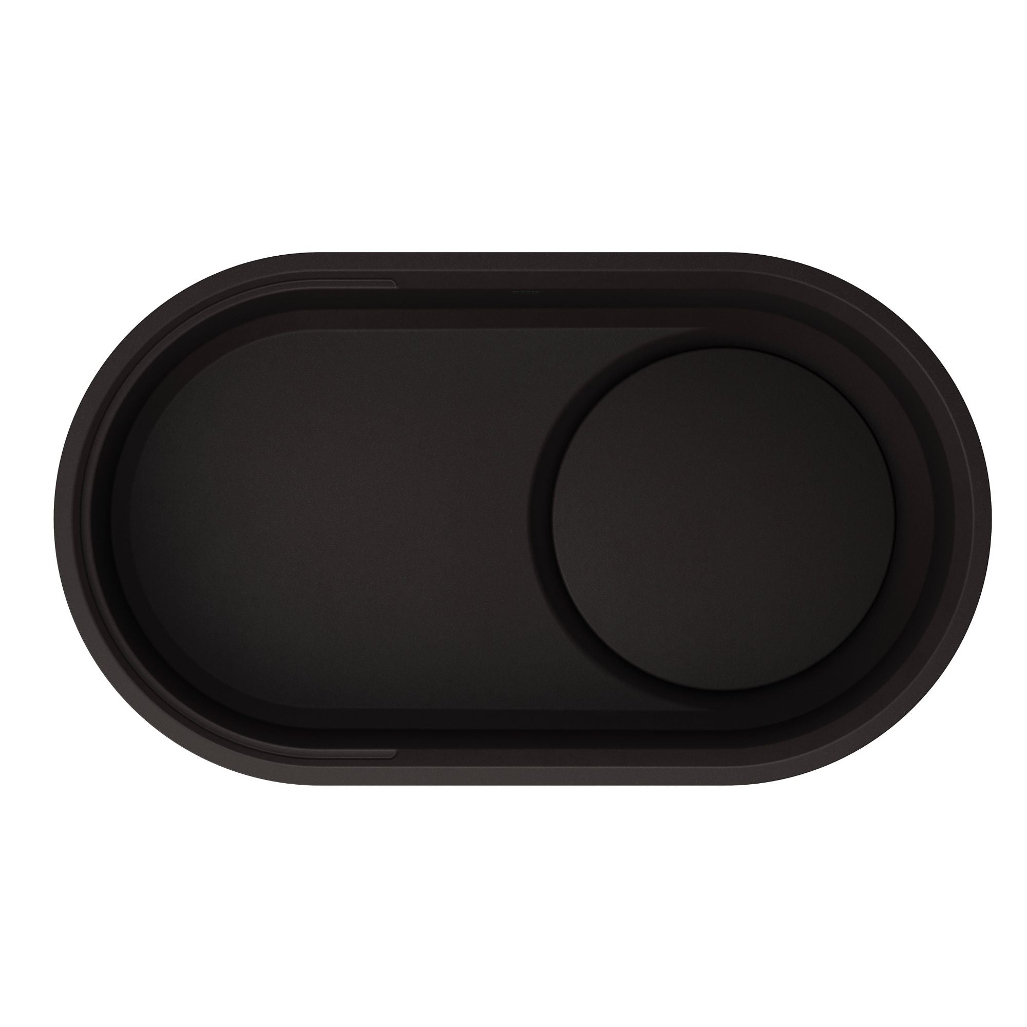 Blanco Oovalon 30" Single Bowl Undermount/Flush-Mount Velgranit Kitchen Sink with CapFlow - Mystic Black