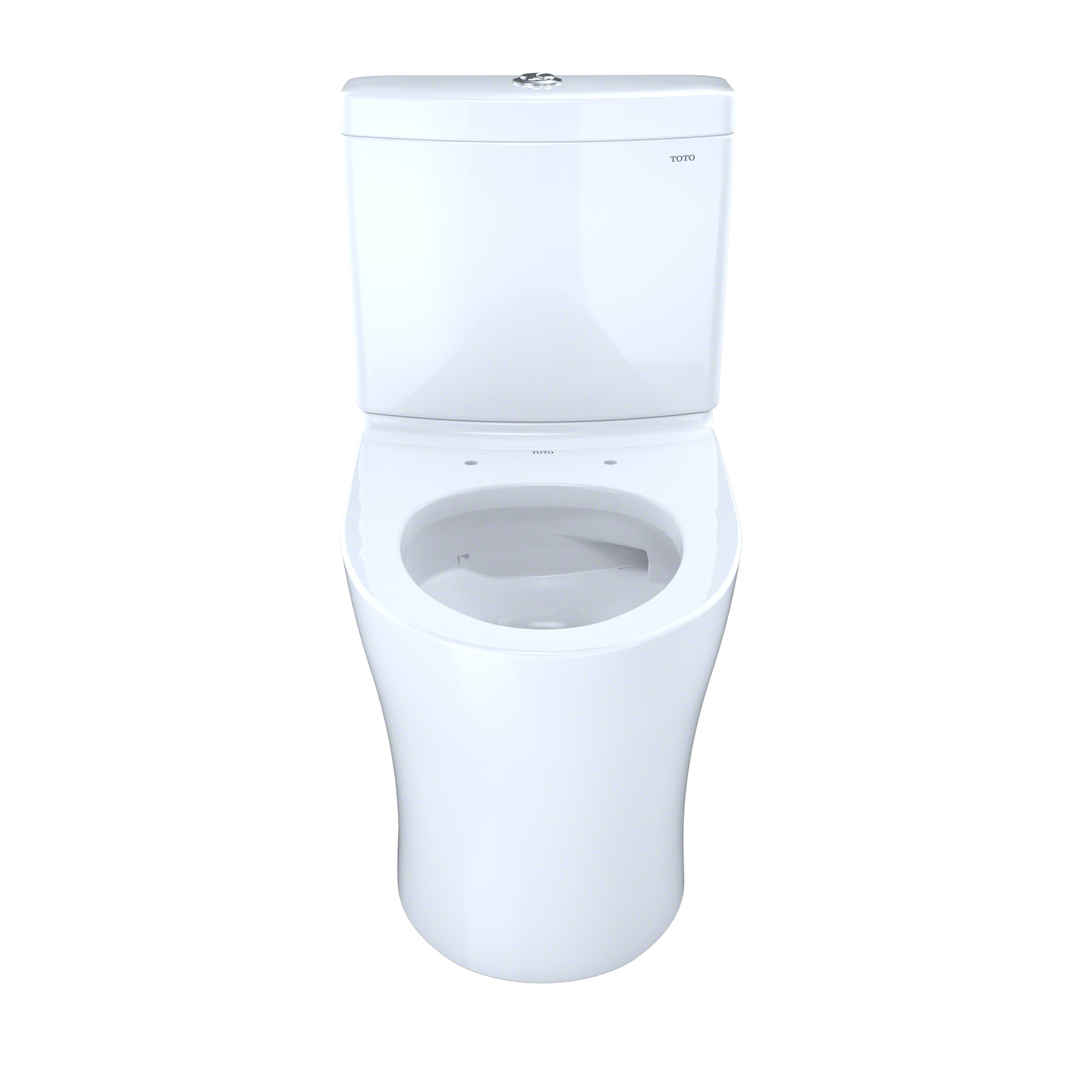 TOTO Aquia IV Two-Piece Elongated Dual Flush 1.28 and 0.9 GPF Skirted Toilet with CEFIONTECT, Cotton White, Vitreous China, CST446CEMGN#01
