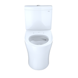 TOTO Aquia IV Two-Piece Elongated Dual Flush 1.28 and 0.9 GPF Skirted Toilet with CEFIONTECT, Cotton White, Vitreous China, CST446CEMGN#01