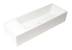 Alternate Image for ALFI brand 39.4" x 14.6" Rectangle Above Mount or Semi Recessed Fireclay Bathroom Sink, White, No Faucet Hole, AB39TR