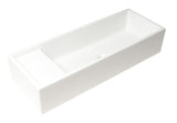 ALFI brand 39.4" x 14.6" Rectangle Above Mount or Semi Recessed Fireclay Bathroom Sink, White, No Faucet Hole, AB39TR