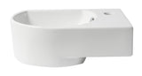 ALFI brand 16" x 10.63" Oval Wall Mount Porcelain Bathroom Sink, White, 1 Faucet Hole, ABC119