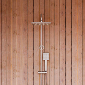 Main Image of ALFI brand AB2862-BN Brushed Nickel Square Style Thermostatic Exposed Shower Set, Brass