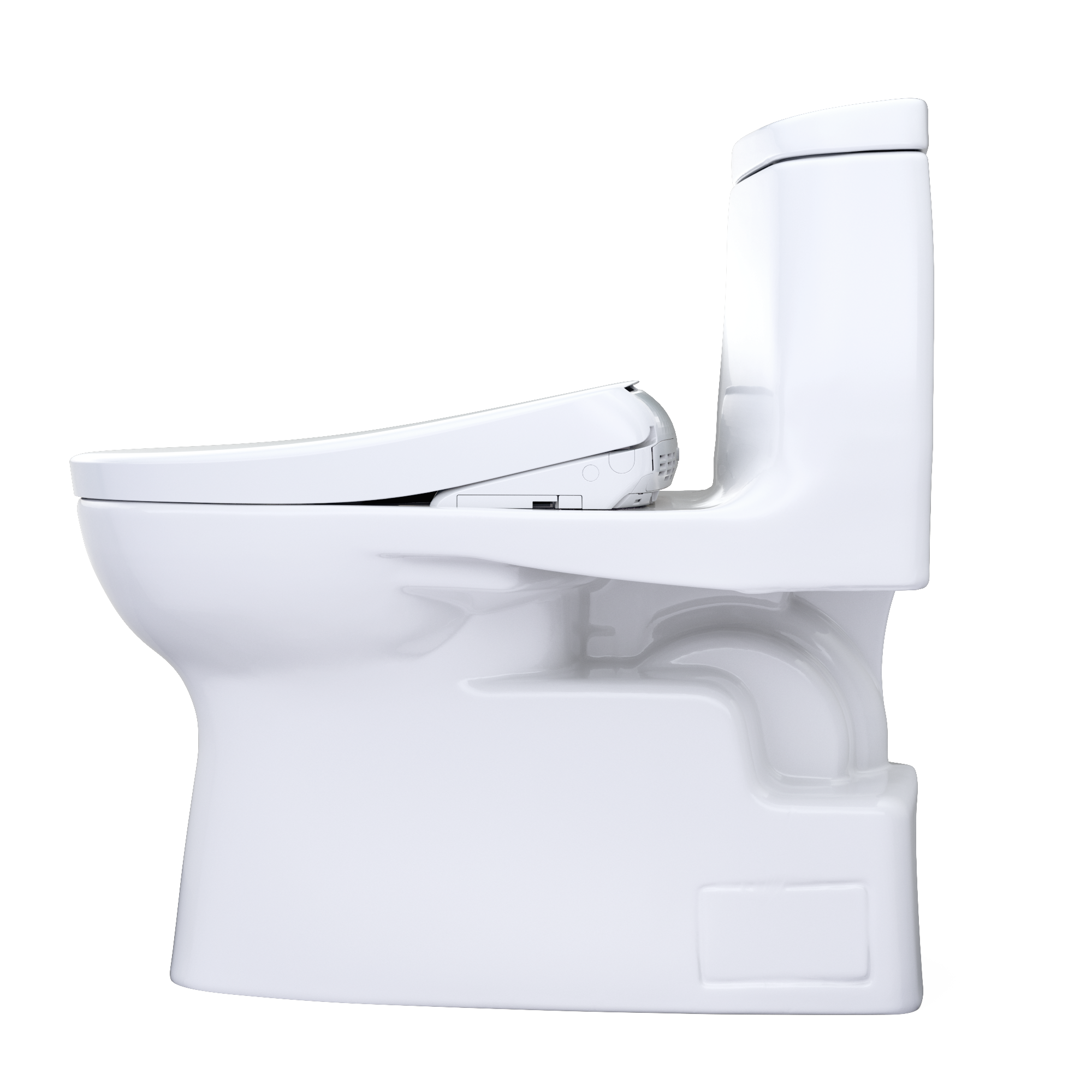 TOTO WASHLET+ Carlyle II 1G One-Piece Elongated 1.0 GPF Toilet and WASHLET+ S7 Contemporary Bidet Seat, Cotton White, Vitreous China|Plastic, MW6144726CUFG#01