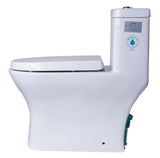 EAGO Porcelain, White, TB353 Dual Flush One Piece Eco-Friendly High-Efficiency Low Flush Ceramic Toilet