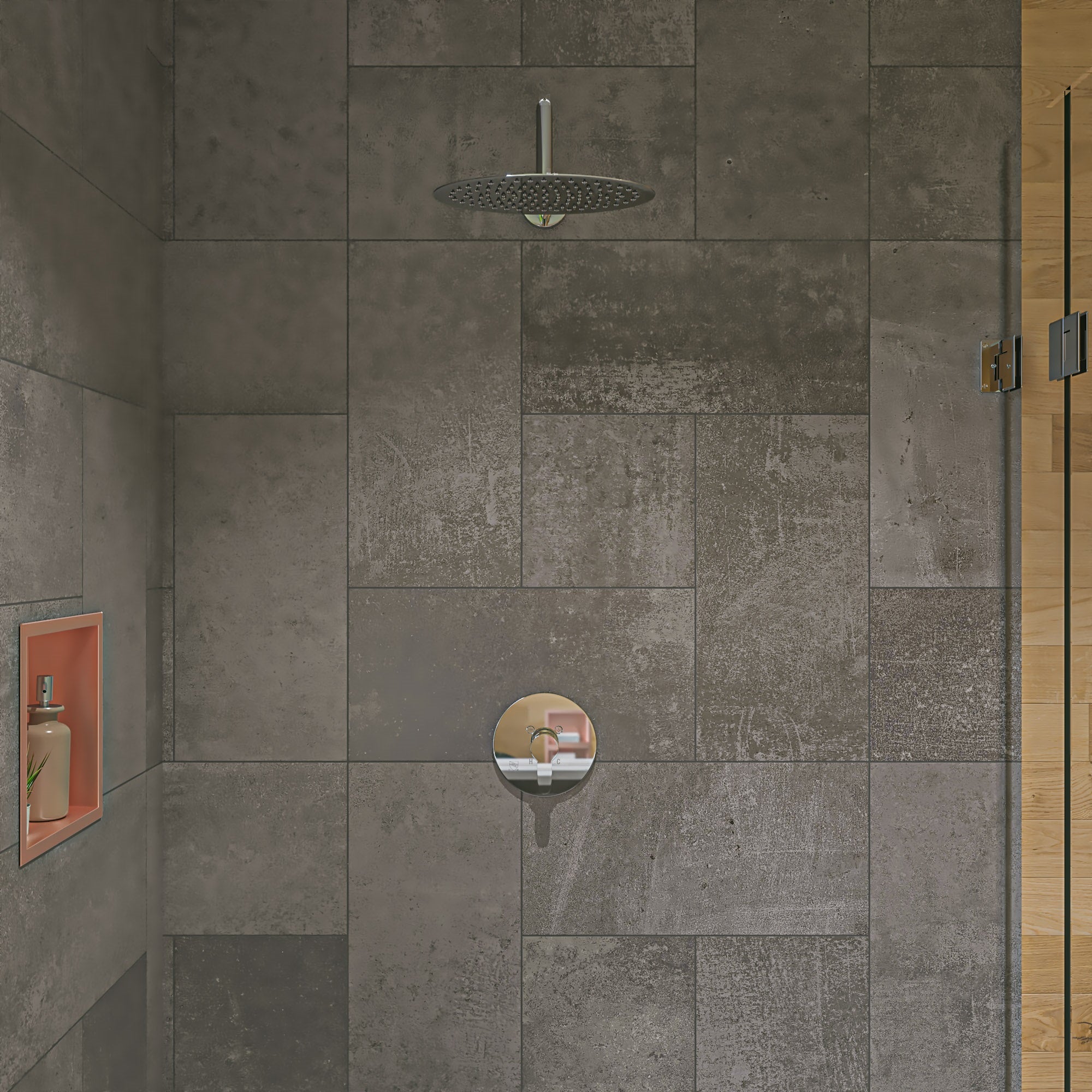 ALFI brand AB3001-PC Polished Chrome Shower Valve Mixer with Rounded Lever Handle, Brass