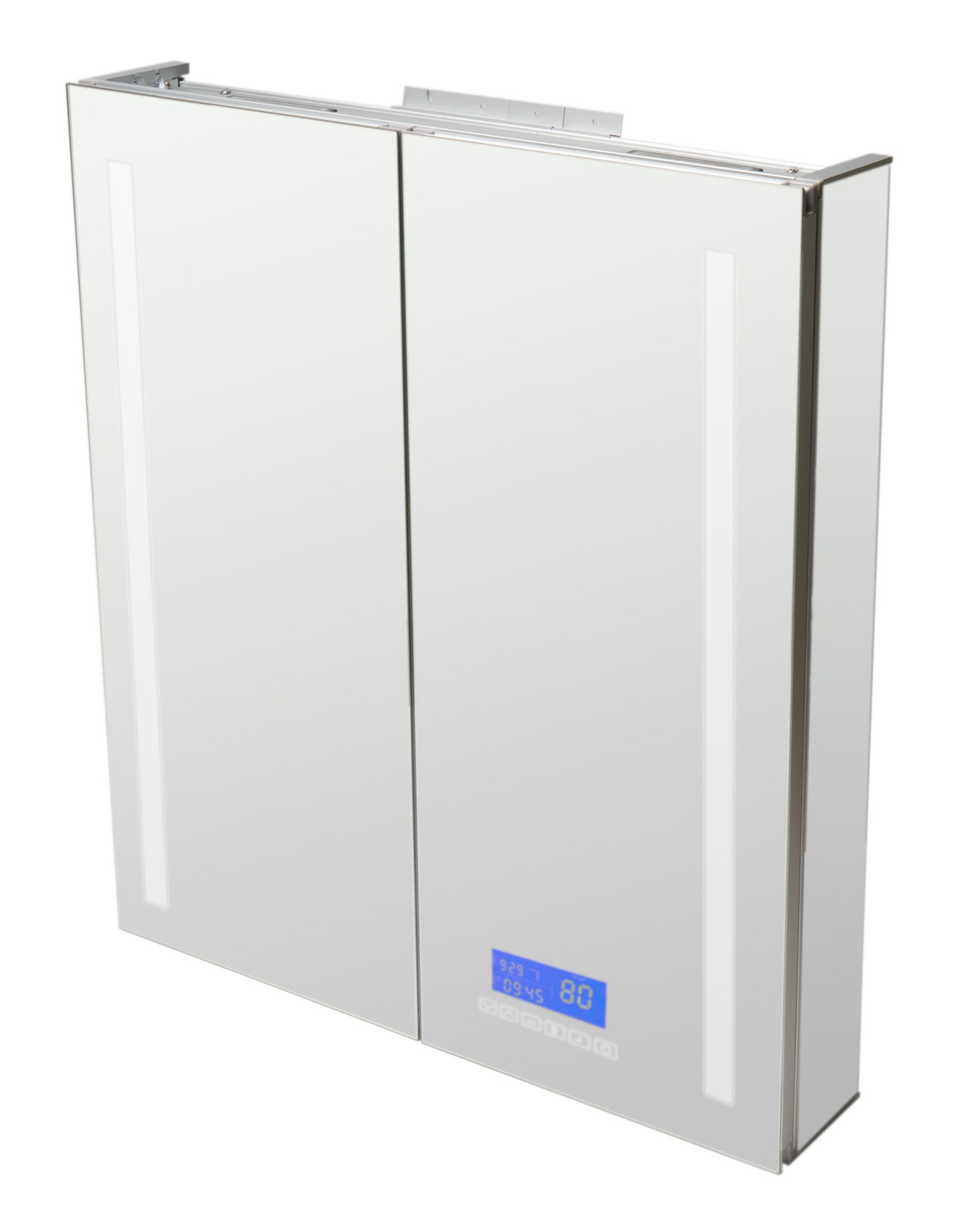 ALFI brand ABMC2630BT 26" x 30" Double Door LED Light Bluetooth Medicine Cabinet, Aluminum, Gray