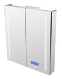ALFI brand ABMC2630BT 26" x 30" Double Door LED Light Bluetooth Medicine Cabinet, Aluminum, Gray