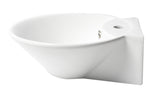 ALFI brand 16.38" x 16.88" Oval Wall Mount Porcelain Bathroom Sink, White, 1 Faucet Hole, ABC113