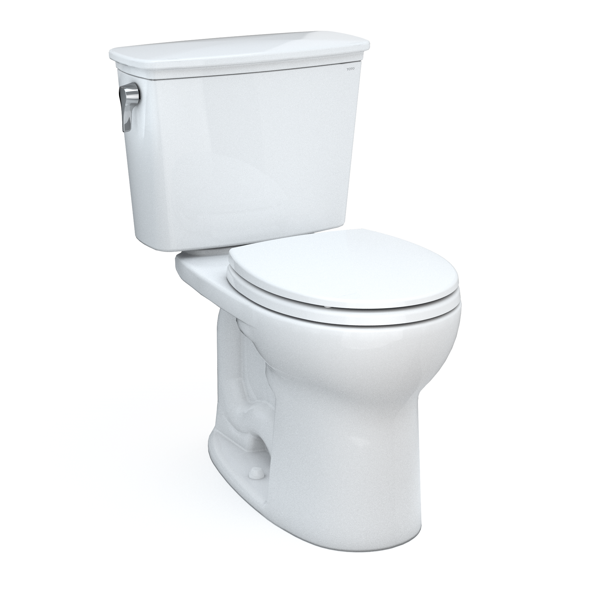 TOTO Drake Transitional Two-Piece Round 1.28 GPF Universal Height TORNADO FLUSH Toilet with CEFIONTECT, Cotton White, Vitreous China, CST785CEFG#01