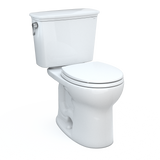 TOTO Drake Transitional Two-Piece Round 1.28 GPF Universal Height TORNADO FLUSH Toilet with CEFIONTECT, Cotton White, Vitreous China, CST785CEFG#01