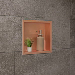 Alternate Image for ALFI brand ABNP1212-BC 12" x 12" Brushed Copper PVD Stainless Steel Square Single Shelf Shower Niche, 20 Gauge