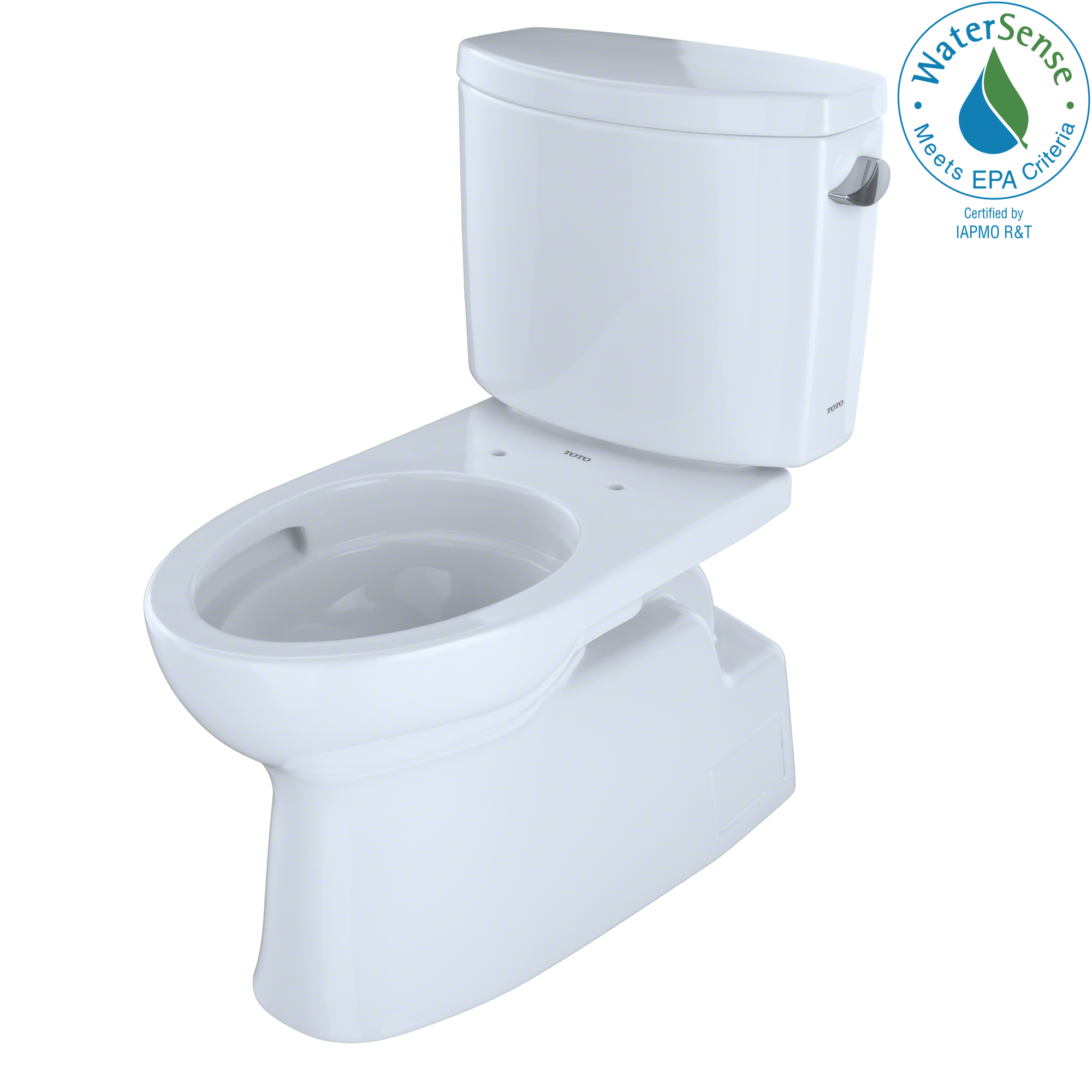 TOTO Vespin II Two-Piece Elongated 1.28 GPF Universal Height Skirted Toilet with CEFIONTECT and Right-Hand Trip Lever, Cotton White, Vitreous China, CST474CEFRG#01