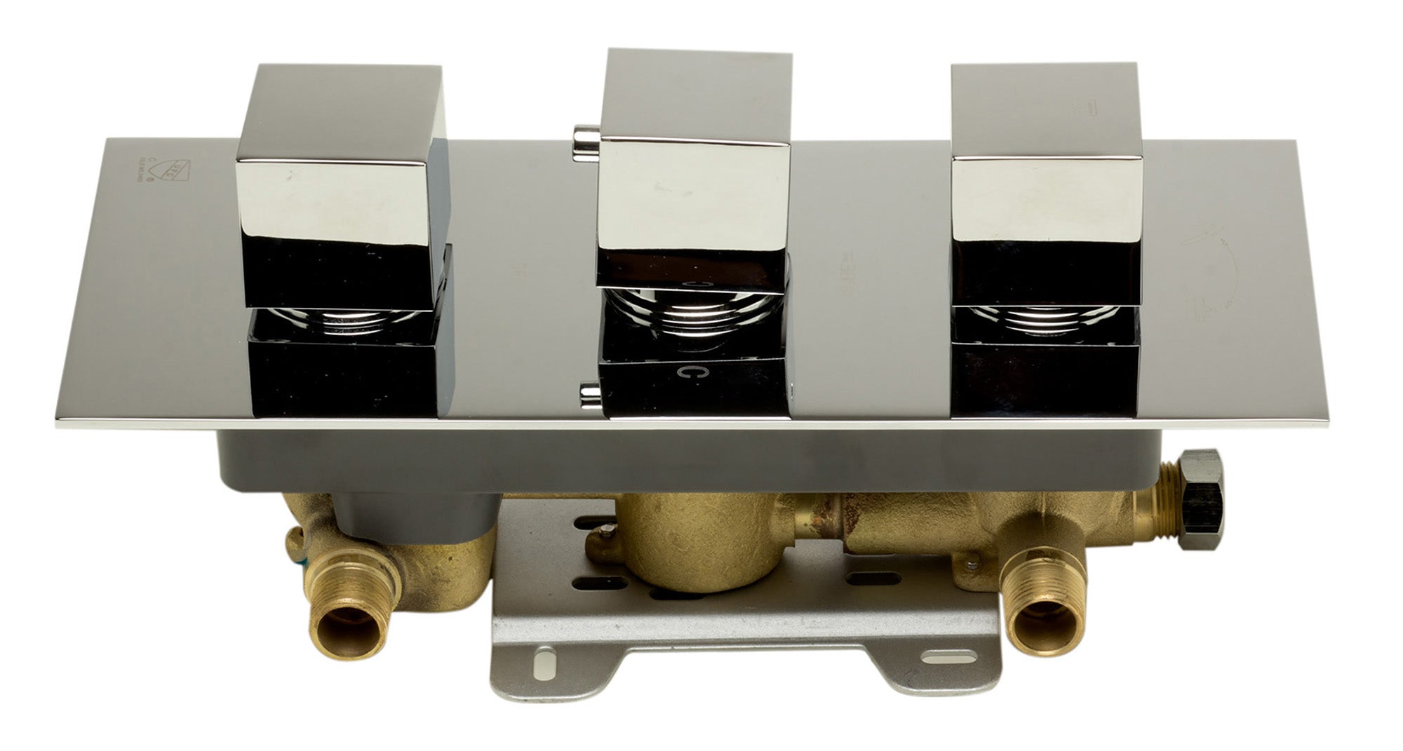 ALFI brand AB2701-PC Polished Chrome Square 2 Way Thermostatic Shower Mixer, Brass