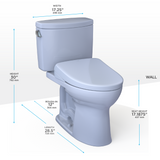 TOTO WASHLET+ Drake II Two-Piece Elongated 1.28 GPF Toilet and WASHLET+ S7A Contemporary Bidet Seat, Cotton White, Vitreous China|Plastic, MW4544736CEFG#01