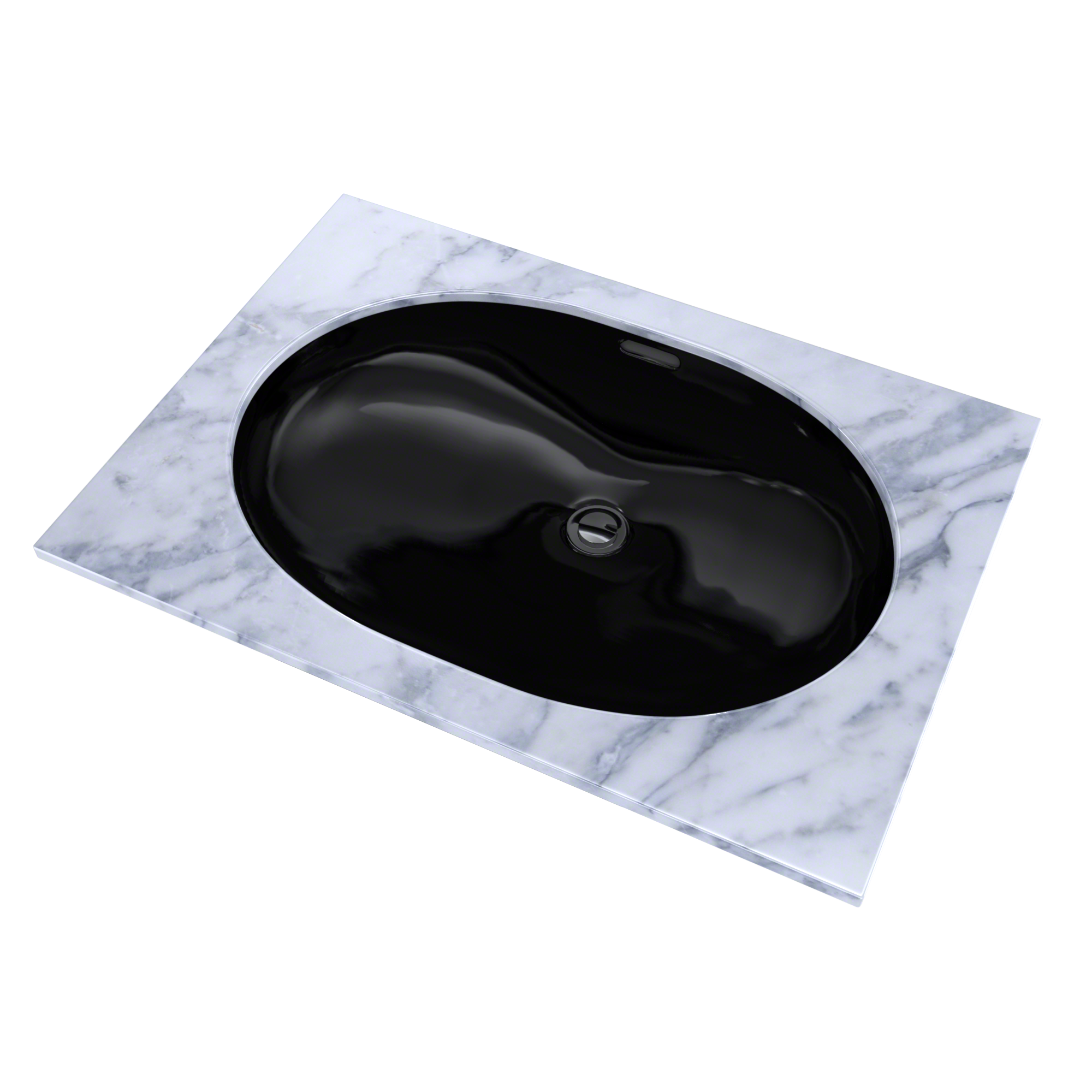 TOTO 19-11/16" x 13-3/4" Oval Undermount Bathroom Sink, Ebony, Vitreous China, LT546#51