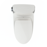 TOTO UltraMax II One-Piece Elongated 1.28 GPF Universal Height Toilet with CEFIONTECT and SS124 SoftClose Seat, WASHLET+ Ready, Colonial White, Vitreous China|Plastic, MS604124CEFG#11