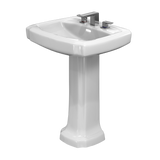 TOTO Guinevere 24-3/8" x 19-7/8" Rectangular Pedestal Bathroom Sink for 8 Inch Center Faucets, Cotton White, Vitreous China, LPT972.8#01