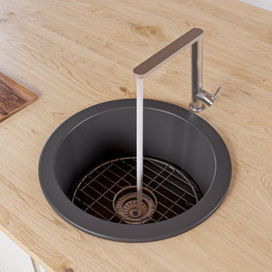 Alternate Image for ALFI brand 19" Round Fireclay Bar/Prep Sink, Black Matte, ABF1818R-BM