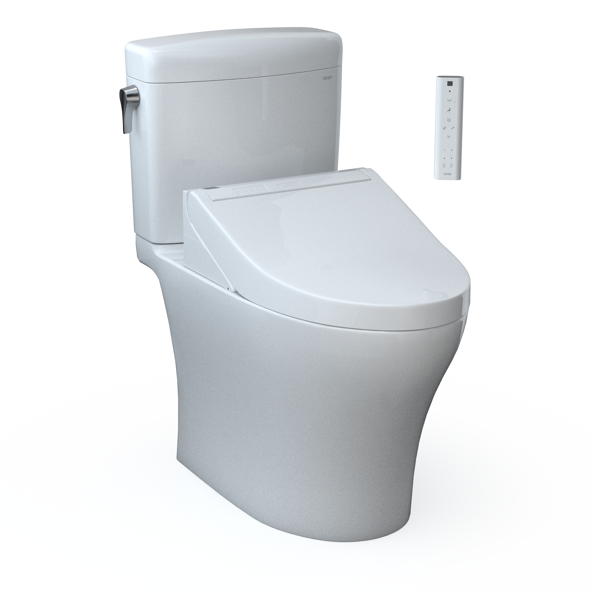 TOTO WASHLET+ Aquia IV Cube Two-Piece Elongated Dual Flush 1.28 and 0.9 GPF Toilet with C5 Bidet Seat, Cotton White, Vitreous China|Plastic, MW4363084CEMFGN#01