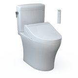 TOTO WASHLET+ Aquia IV Cube Two-Piece Elongated Dual Flush 1.28 and 0.9 GPF Toilet with C5 Bidet Seat, Cotton White, Vitreous China|Plastic, MW4363084CEMFGN#01