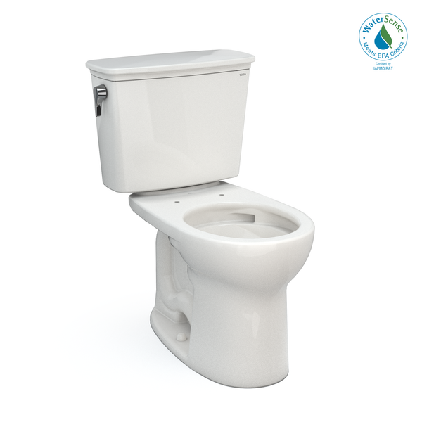 TOTO Drake Transitional Two-Piece Round 1.28 GPF Universal Height TORNADO FLUSH Toilet with CEFIONTECT, Colonial White, Vitreous China, CST785CEFG#11