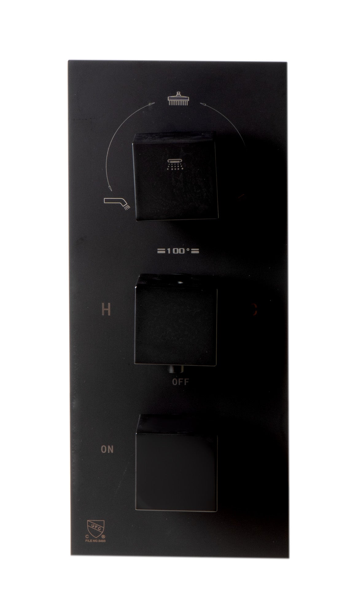 ALFI brand AB2801-BM Black Matte 3-Way Thermostatic Valve Shower Mixer Square Knobs, Brass