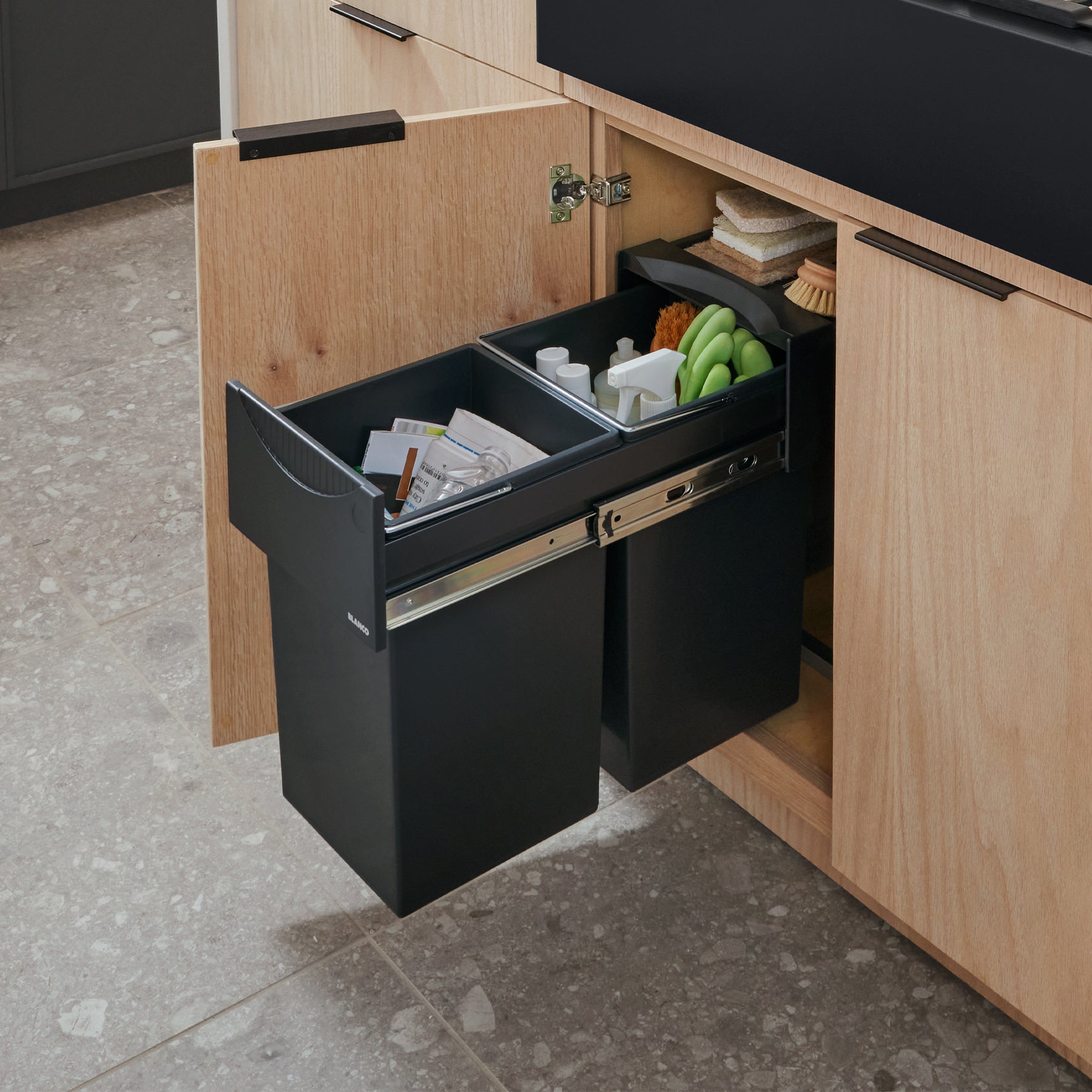 Blanco Rv Storage Blanco Botton II Storage System, Plastic, Black, 526376