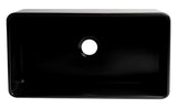 ALFI brand 33" Fireclay Farmhouse Sink, Black Matte, No Faucet Hole, ABF3318S-BM