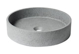 ALFI brand 16.75" x 16.75" Round Above Mount Concrete Bathroom Sink, Gray Matte, No Faucet Hole, ABCO17R